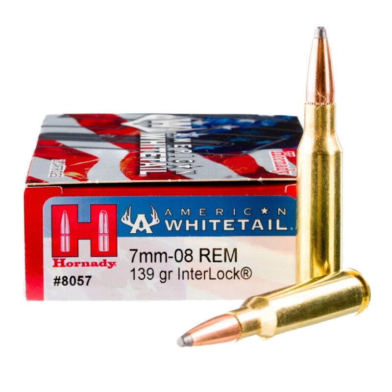 HORNADY AMERICAN WHITETAIL 7MM-08 139GR SP AMMO 20RDS