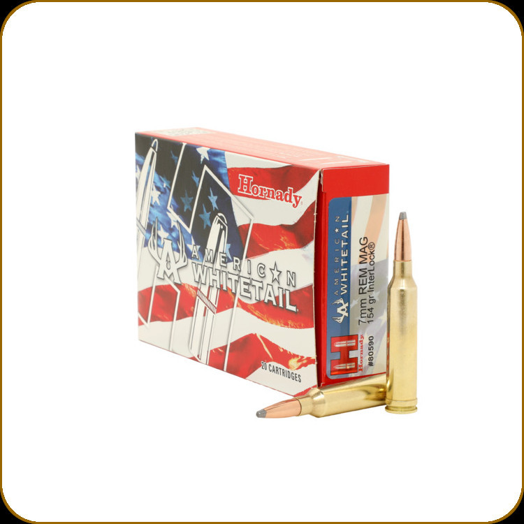 HORNADY AMERICAN WHITETAIL 7MM REM MAG 154GR AMMO 20RDS