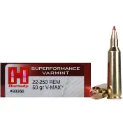 HORNADY SUPERFORMANCE 22-250 50GR VMAX AMMO 20RDS
