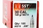 HORNADY 30CAL (.308") 125GR SST BULLETS 100CT