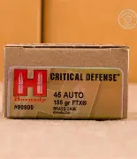 HORNADY CRITICAL DEFENSE 45ACP 185GR FTX AMMO 20RDS