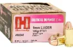 HORNADY CRITICAL DEFENSE LITE 9MM 100GR AMMO 25RDS