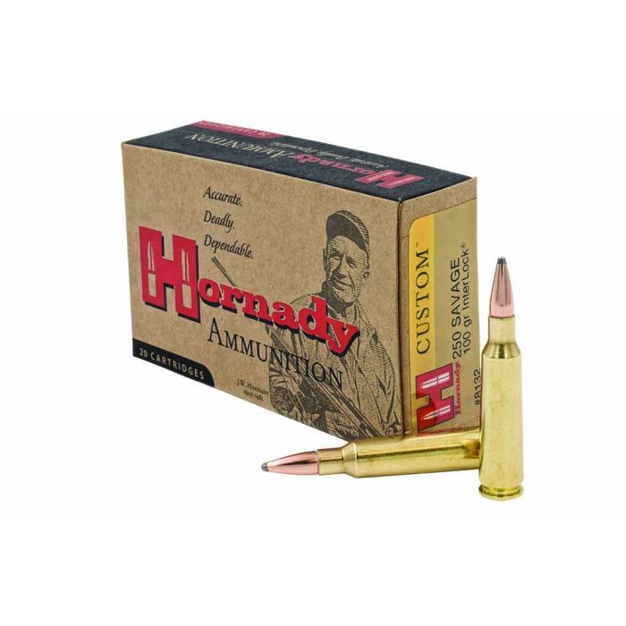 HORNADY CUSTOM 250 SAVAGE 100GR AMMO 20RDS