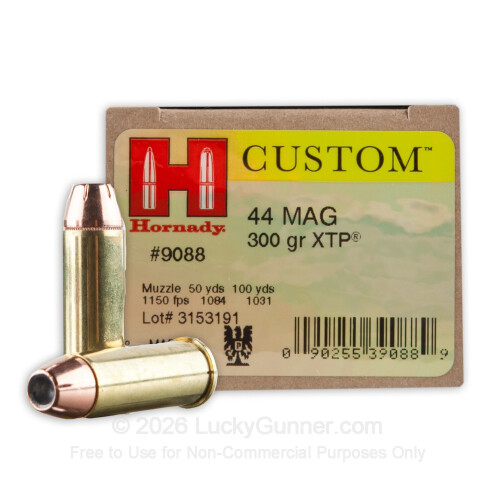 HORNADY CUSTOM 44 MAG 300GR XTP JHP AMMO 20RDS