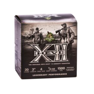 HEVI SHOT XII WATERFOWL 20GA 3" 1500FPS 7/8OZ #4 AMMO 25RDS