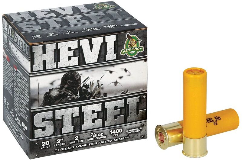 HEVI SHOT STEEL 20GA 3" 1400FPS 7/8OZ #2 AMMO 25RDS