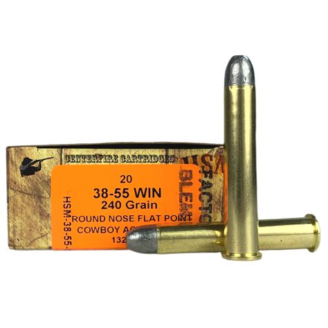 HSM 38-55 WIN 240GR RNFP COWBOY ACTION AMMO 20CT HSM 38-55 WIN 240GR RNFP COWBOY ACTION AMMO 20RDS