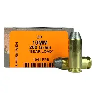 HSM BEAR 10MM AUTO 200GR LEAD RNFP AMMO 20RDS