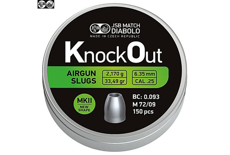 JSB KNOCK OUT MKII SLUGS 25CAL 33.49GR PELLETS 150CT