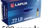 LAPUA 22LR 40GR CENTER-X AMMO 500RDS