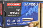 NORMA SAFEGAURD 357 MAG 158GR JHP AMMO 50RDS