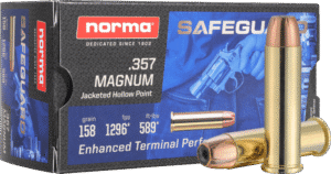 NORMA SAFEGAURD 357 MAG 158GR JHP AMMO 50RDS