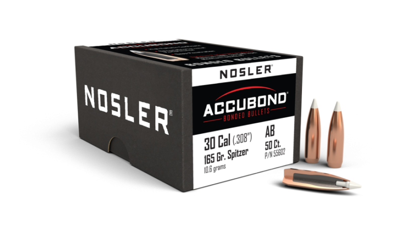NOSLER 30CAL (.308") 165GR ACCUBOND BULLETS 50CT