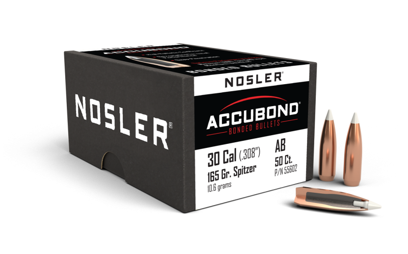 NOSLER 30CAL NOSLER 30CAL (.308") 165GR ACCUBOND BULLETS 50CT