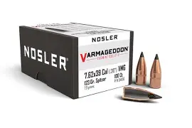 NOSLER 7.62X39 (.310") 123GR TIPPED VARMAGEDDON BULLETS 100CT
