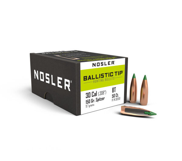 NOSLER 30CAL (.308") 150GR BALLISTICTIP BULLETS 50CT