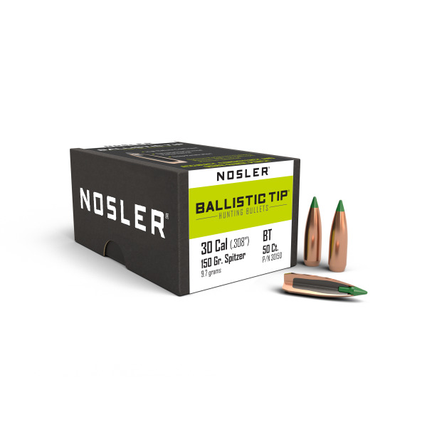 NOSLER 30CAL (.308") 150GR BALLISTICTIP BULLETS 50CT