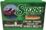 SIERRA 338CAL (.338") 250GR SBT GAMEKING BULLETS 50CT