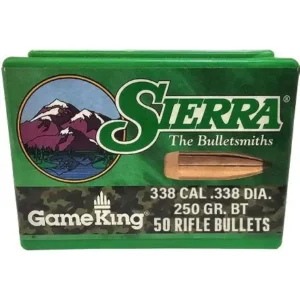 SIERRA 338CAL (.338") 250GR SBT GAMEKING BULLETS 50CT