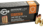 PPU 40 S&W 180GR JHP AMMO 50RDS