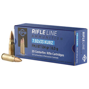 PPU 7.92 KURZ 124GR FMJ AMMO 20RDS