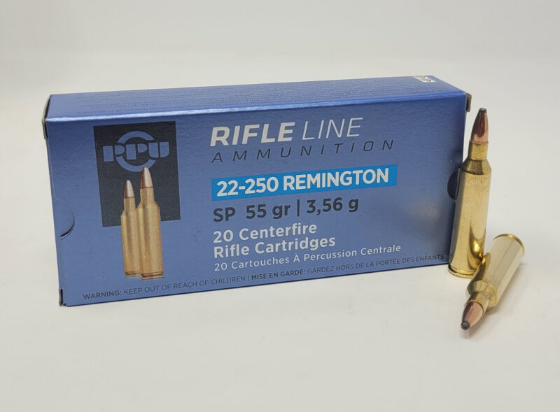 PPU 22-250 REMINGTON 55GR SP AMMO 20RDS