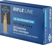 PPU 25-06 REM 100gr PSP AMMO 20RDS
