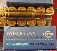 PPU 6.5 GRENDEL 110gr FMJ-BT AMMO 20RDS