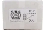 PRECISION CAST BULLET 38CAL (.358") 158GR RNFP BULLETS 500CT