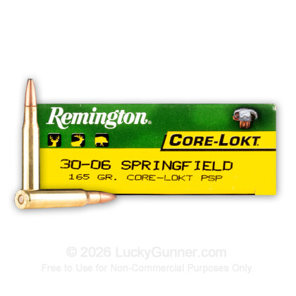 REMINGTON 30-06 SPRG CORE LOKT 165gr PSP AMMO 20RDS