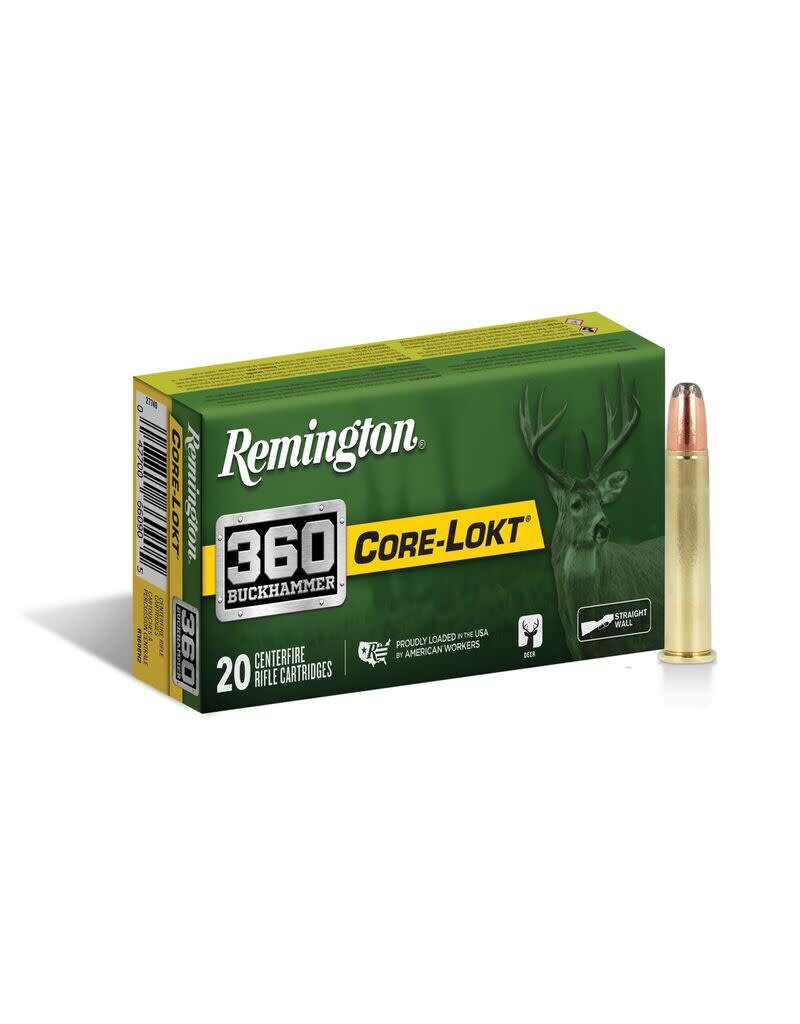 REMINGTON CORE LOKT 360 BUCKHAMMER 180GR SP AMMO 20RDS