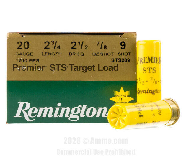 REMINGTON STS 20GA 2 3/4" 7/8OZ 1200FPS #9 AMMO 25RDS