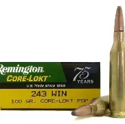 REMINGTON CORE LOKT 243 WINCHESTER 100GR PSP AMMO 20RDS
