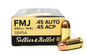 S&B 45 ACP FMJ 230GR AMMO 50RDS