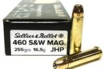 S&B 460 S&W 255GR JHP AMMO 20RDS