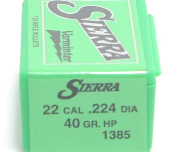SIERRA 22CAL (.224") 40GR HP VARMINTER BULLETS 100CT