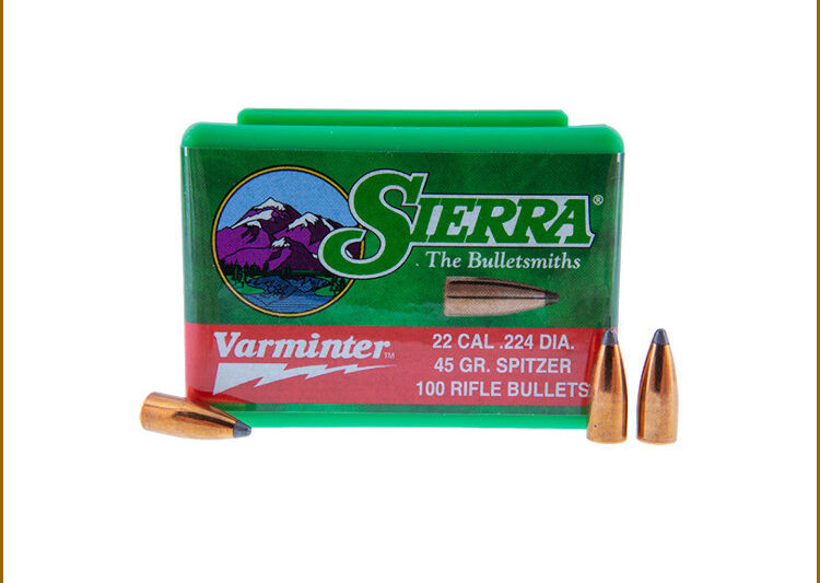 SIERRA 22CAL (.224") 45GR VARMINTER BULLETS 100CT