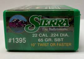 SIERRA 22CAL (.224") 65GR SBT GAMEKING BULLETS 100CT