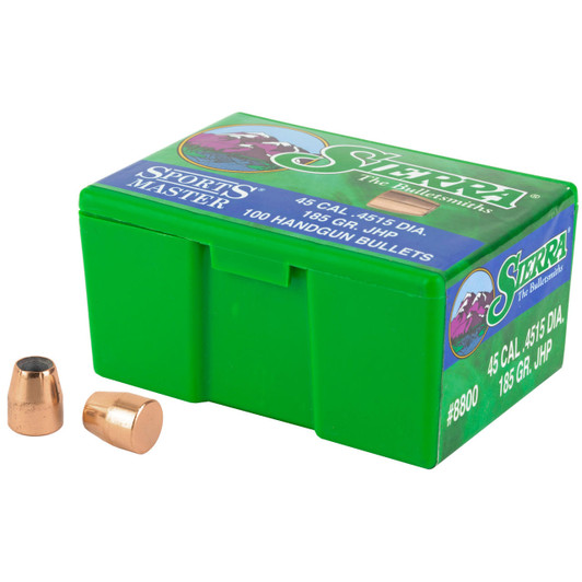 SIERRA 45 CAL (.4515) 185GR JHP 100CT SIERRA SPORT MASTER 45CAL (.4515") 185GR JHP BULLETS 100CT