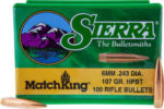 SIERRA 6MM (.243") 107GR HPBT MATCHKING BULLETS 100CT