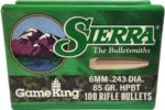 SIERRA 6MM (.243") 85GR HPBT GAMEKING BULLETS 100CT