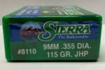 SIERRA 9MM (.355") 125 GR JHP BULLETS 100CT