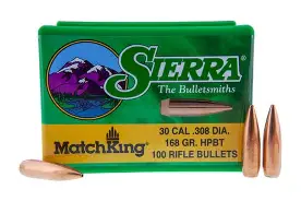 SIERRA 30CAL (.308") 168GR HPBT MATCHKING BULLETS 100CT