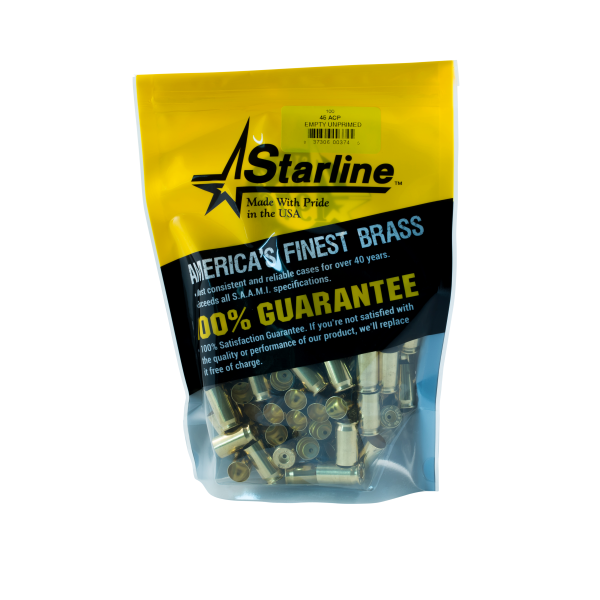 STARLINE 45 ACP UNPRIMED BRASS 100CT