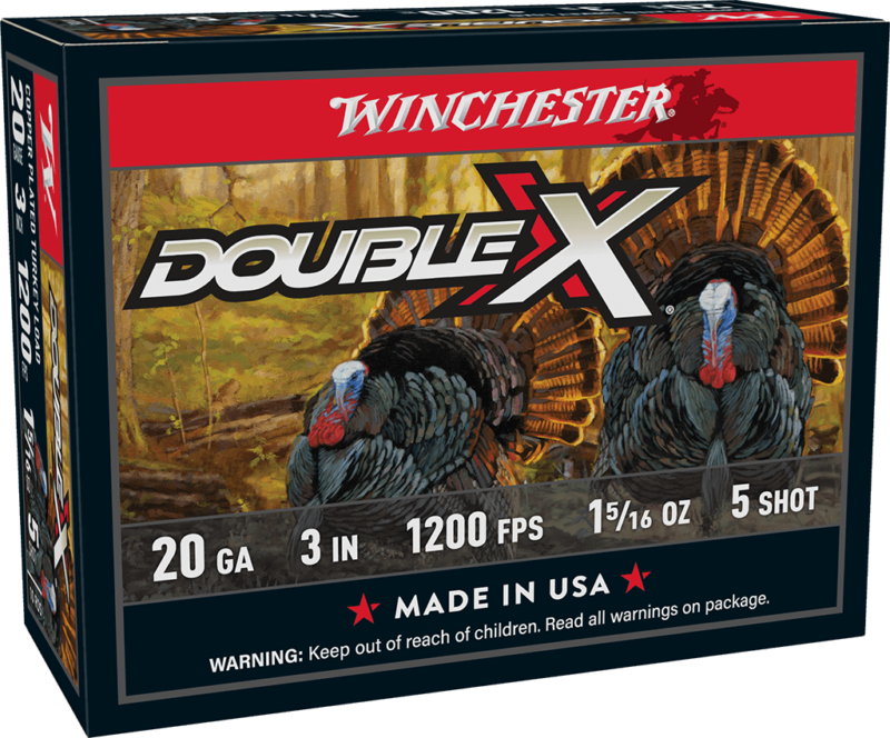 WINCHESTER DOUBLE X TURKEY 20GA 3" 1-5/16OZ 1200FPS #5 AMMO 10RDS