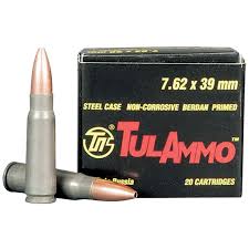 tulammo 7.62x39 124gr FMJ Steel – 20rd
