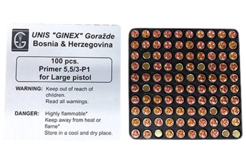 UNIS GINEX LARGE PISTOL PRIMER-100ct