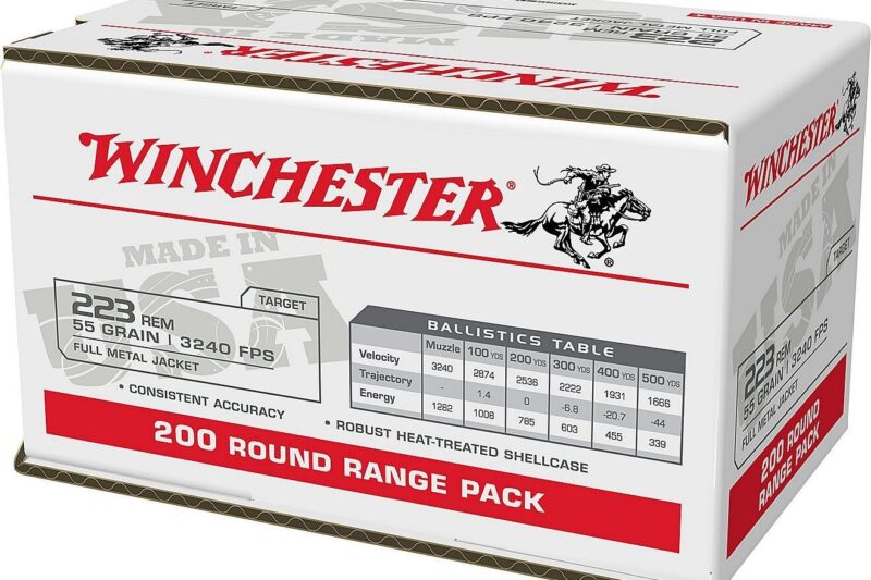 WINCHESTER 223REM 55GR FMJ AMMO 200RDS