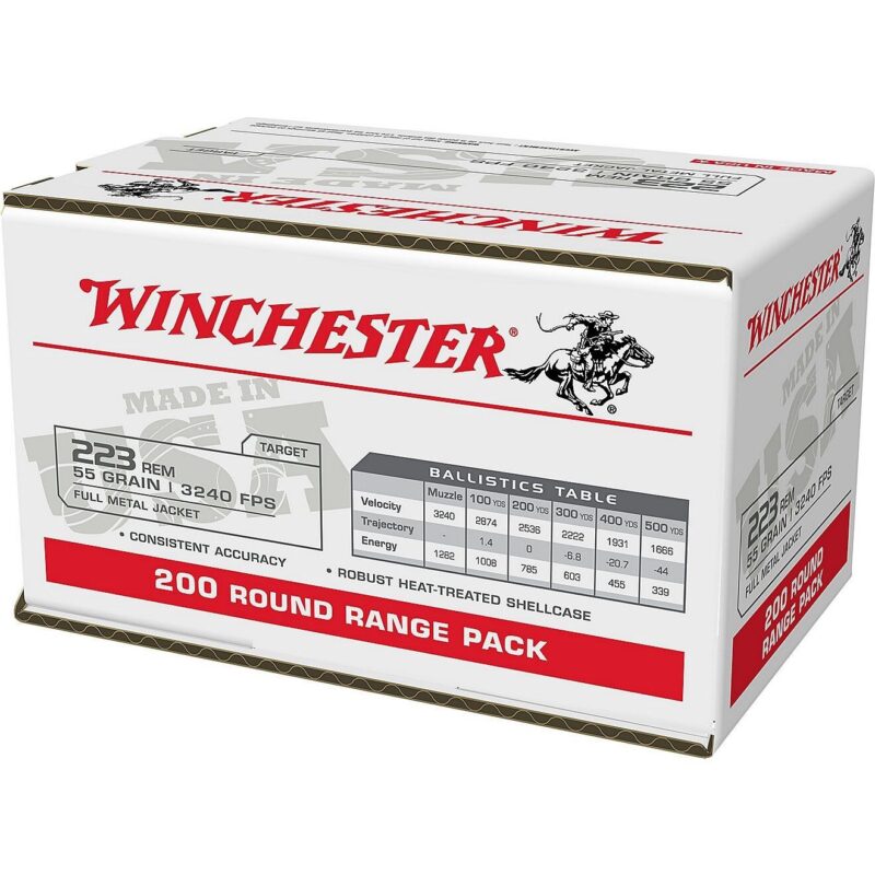 WINCHESTER 223REM 55GR FMJ AMMO 200RDS