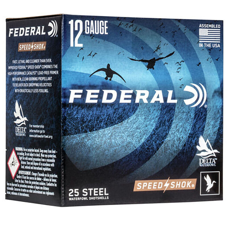 FEDERAL SPEED SHOK STEEL 12GA 3" 1450FPS 1-1/4OZ #2 AMMO 25RDS